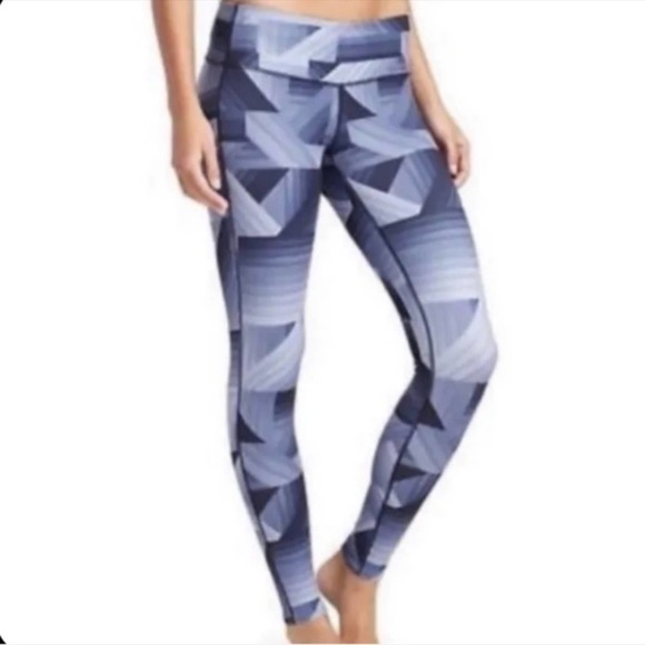 Athleta Pants - Athleta Blue Frost Chatarunga Geometric Leggings